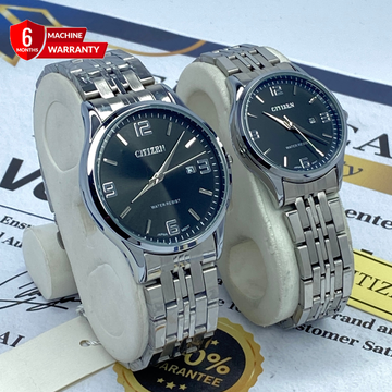 CITIZEN Analog Quartz Luxury Chain Couple Watches with Date Display – Premium Pair Design